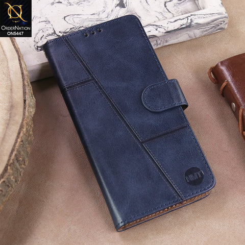 Vivo T4 Pro  - Blue -  Premium Leather Megantic Flip Book Covers With Card Holding Option