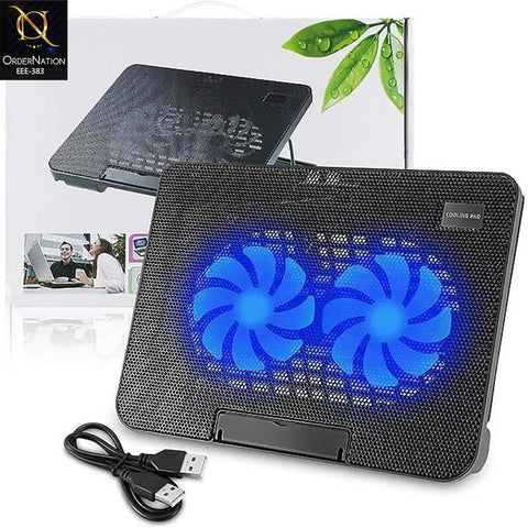 SPEED-X N99 Dual Fan Laptop Cooling Pad with Dual USB Ports and LED Light