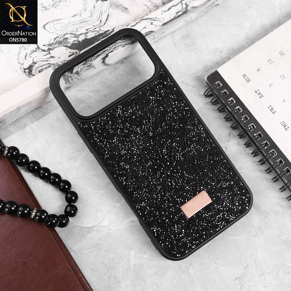 iPhone 17 Pro Max Cover - Black - Luxury Bling Rhinestones Diamond shiny Glitter Soft TPU Case