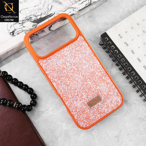 iPhone 17 Pro Cover - Orange - Luxury Bling Rhinestones Diamond shiny Glitter Soft TPU Case