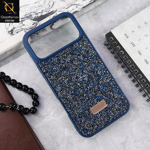 iPhone 17 Pro Cover - Blue - Luxury Bling Rhinestones Diamond shiny Glitter Soft TPU Case