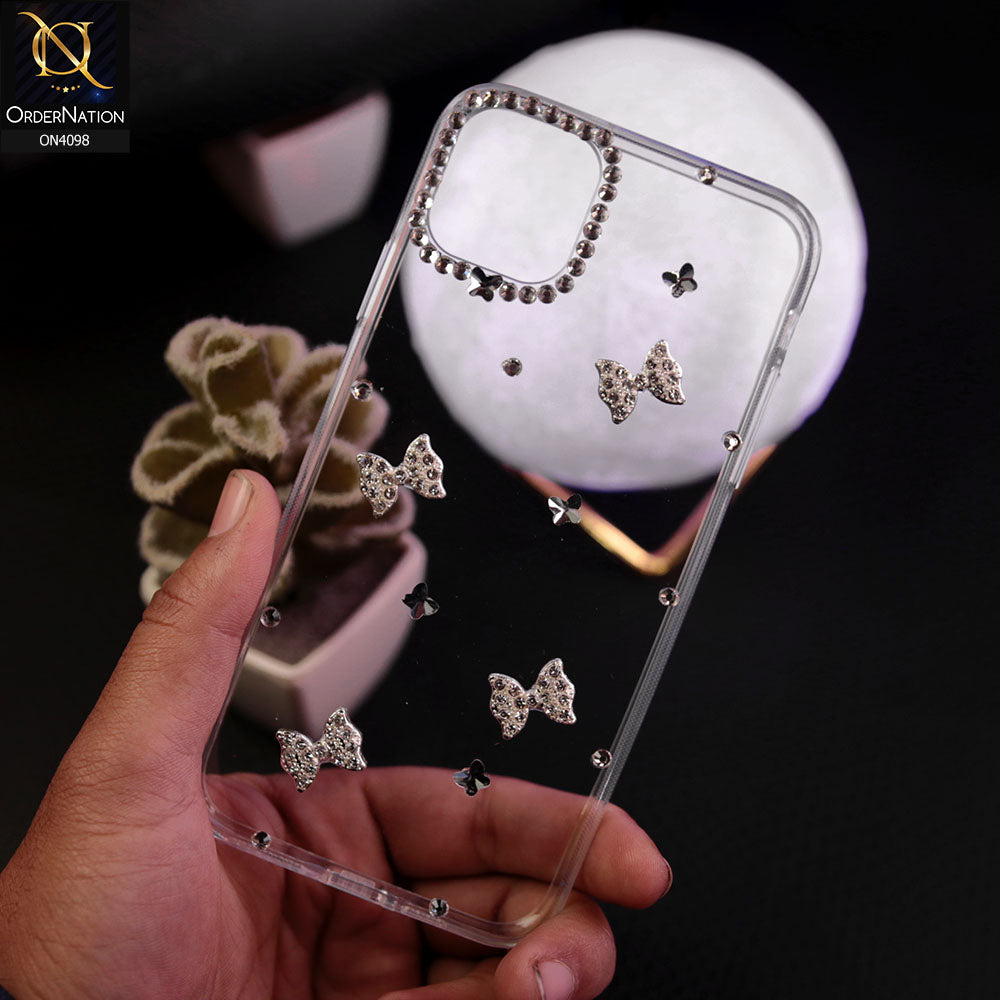 iPhone 11 Cover - Rhinestone Bow Diamond Glitter Lanyard Soft Cover