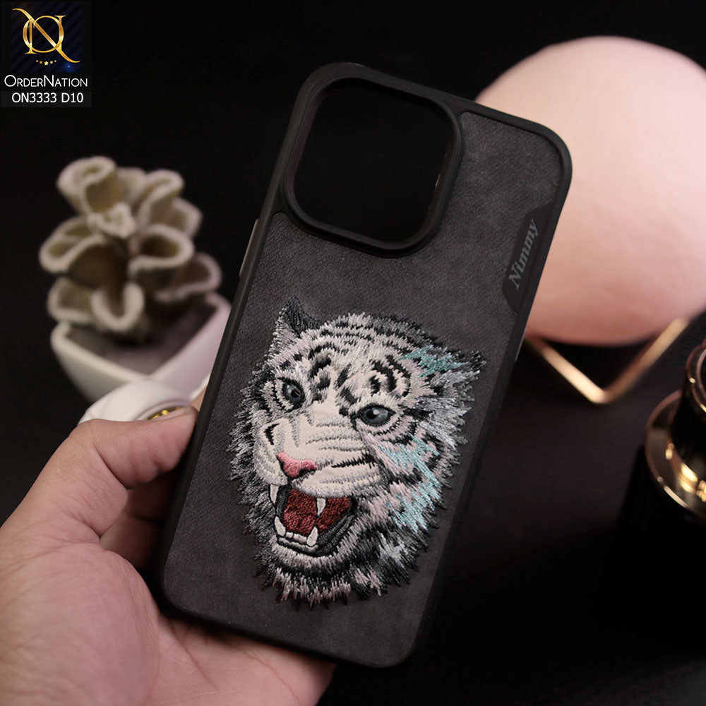 iPhone 15 Pro Max Cover - Design 10 - Nimmy 3D Embroidery Shell Leather Soft Case