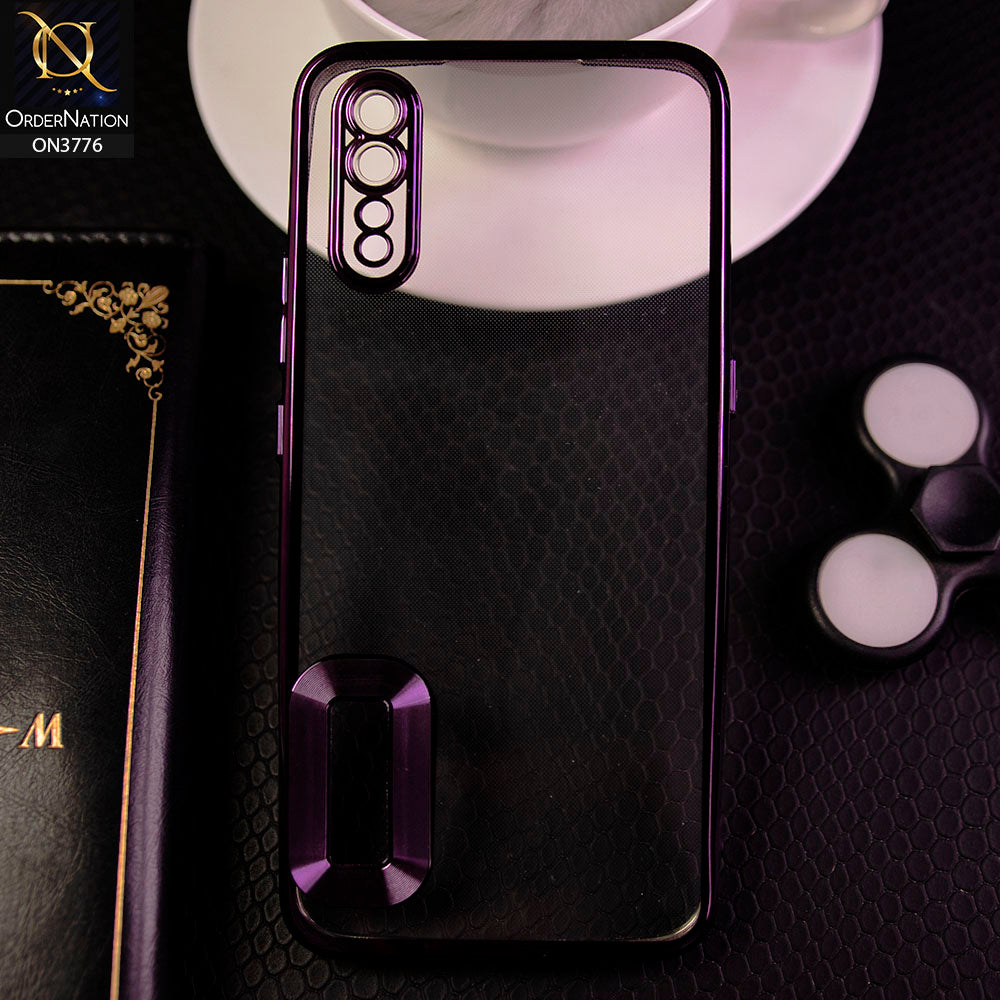 Vivo S1 Cover - Purple - Electroplating Borders Logo Hole Camera Lens Protection Soft Silicone Case