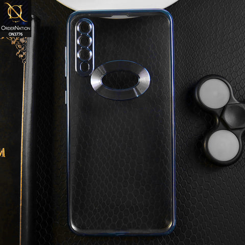 Samsung Galaxy A30s Cover - Sierra Blue -  Electroplating Borders Logo Hole Camera Lens Protection Soft Silicone Case