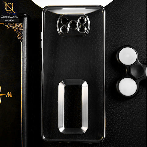 Xiaomi Poco X3 Pro Cover - Silver -  Electroplating Borders Logo Hole Camera Lens Protection Soft Silicone Case