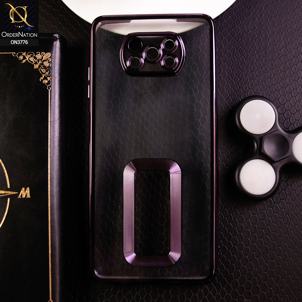 Cover - Purple -  Electroplating Borders Logo Hole Camera Lens Protection Soft Silicone Case