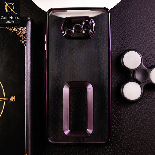 Cover - Purple -  Electroplating Borders Logo Hole Camera Lens Protection Soft Silicone Case