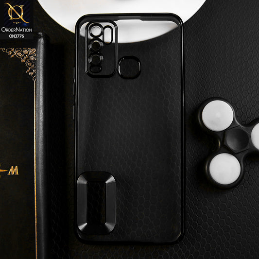 Vivo Y50 Cover - Black -  Electroplating Borders Logo Hole Camera Lens Protection Soft Silicone Case
