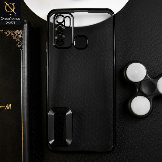 Vivo Y30 Cover - Black -  Electroplating Borders Logo Hole Camera Lens Protection Soft Silicone Case