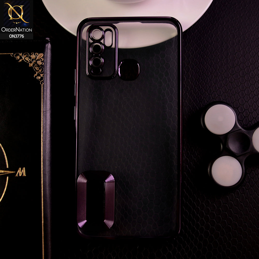 Vivo Y30 Cover - Purple -  Electroplating Borders Logo Hole Camera Lens Protection Soft Silicone Case