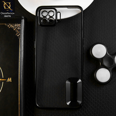 Oppo A73 Cover - Black -  Electroplating Borders Logo Hole Camera Lens Protection Soft Silicone Case