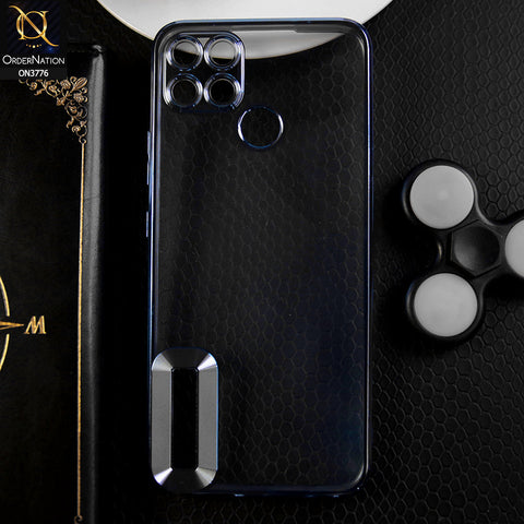 Realme C25Y Cover - Sierra Blue -  Electroplating Borders Logo Hole Camera Lens Protection Soft Silicone Case