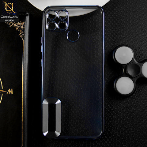 Realme C21Y Cover - Sierra Blue -  Electroplating Borders Logo Hole Camera Lens Protection Soft Silicone Case