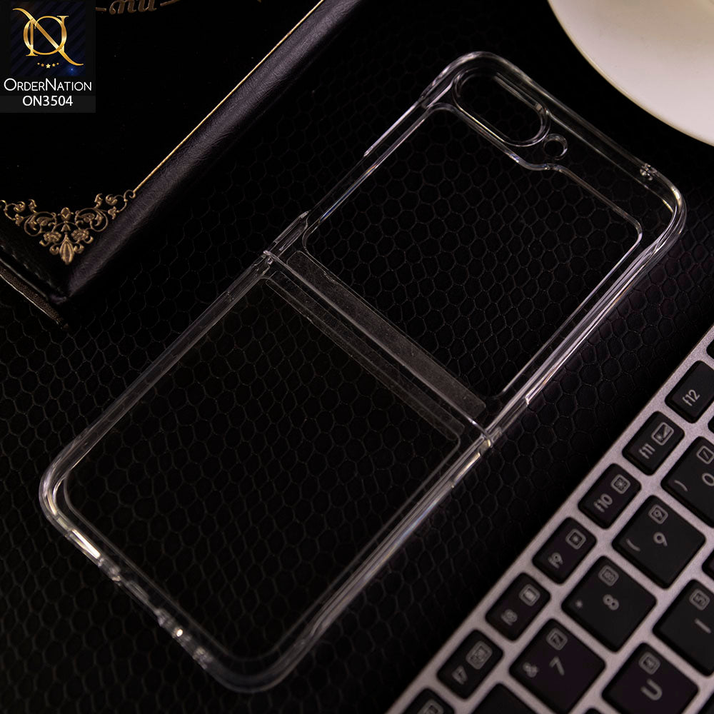 Samsung Galaxy Z Flip 5 5G Cover - Transparent - HQ Pure Collection Shock Pocket Technology Anti Yellow Crystal Clear Soft Case