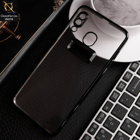 Samsung Galaxy M10s Cover - Black -  Electroplating Borders Logo Hole Camera Lens Protection Soft Silicone Case