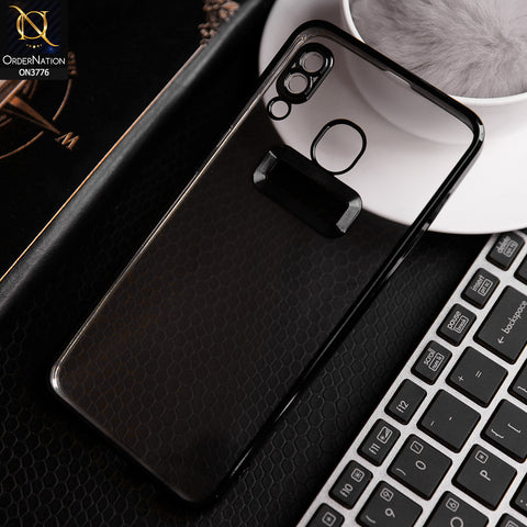 Samsung Galaxy A20 Cover - Black -  Electroplating Borders Logo Hole Camera Lens Protection Soft Silicone Case