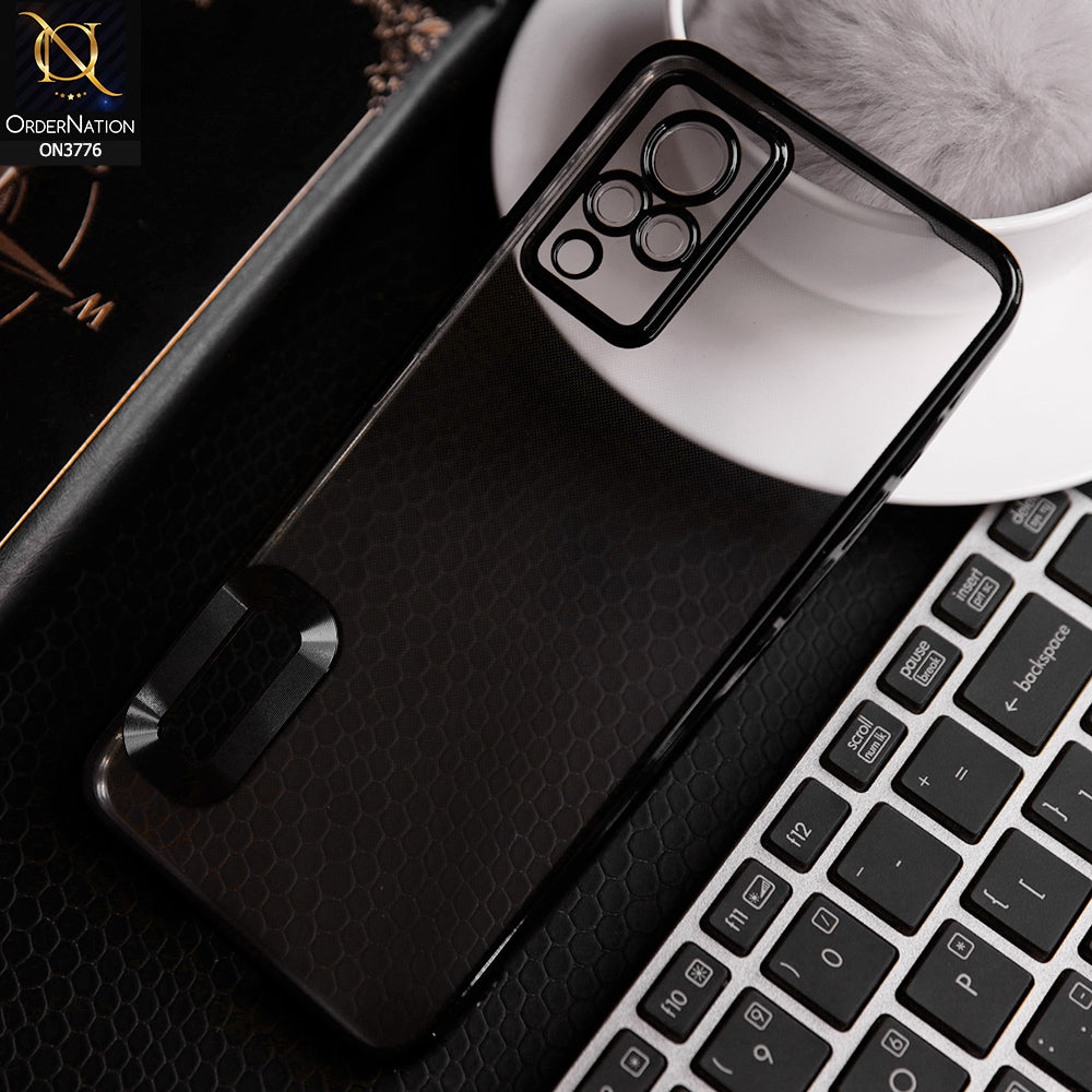 Vivo V21 Cover - Black -  Electroplating Borders Logo Hole Camera Lens Protection Soft Silicone Case