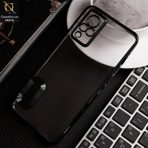 Vivo V21s Cover - Black -  Electroplating Borders Logo Hole Camera Lens Protection Soft Silicone Case