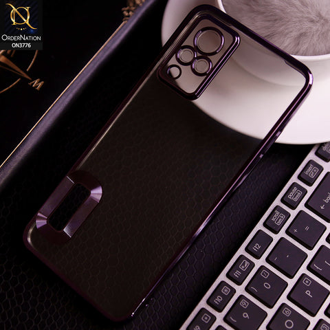 Vivo V21 Cover - Purple -  Electroplating Borders Logo Hole Camera Lens Protection Soft Silicone Case