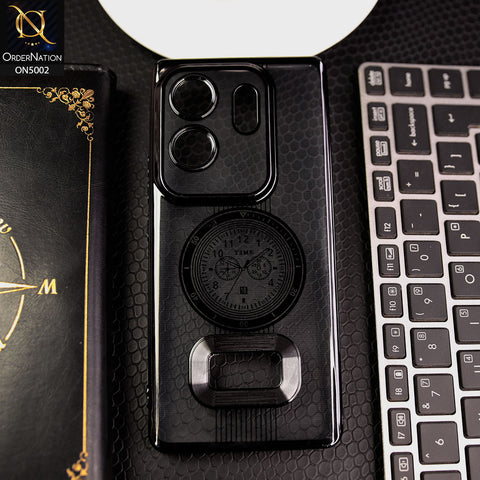 Infinix Zero 30 Cover - Black -  Electroplating Borders Logo Hole Camera Lens Protection Soft Silicone Case