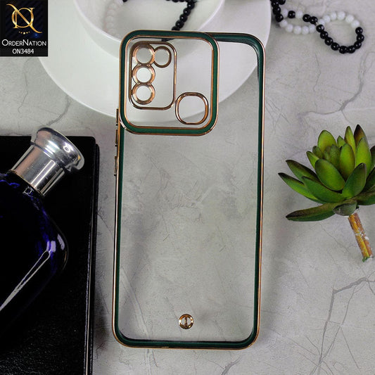 Infinix Hot 9 Play Cover - Green - New Electroplated Side Borders Camera Protection Case