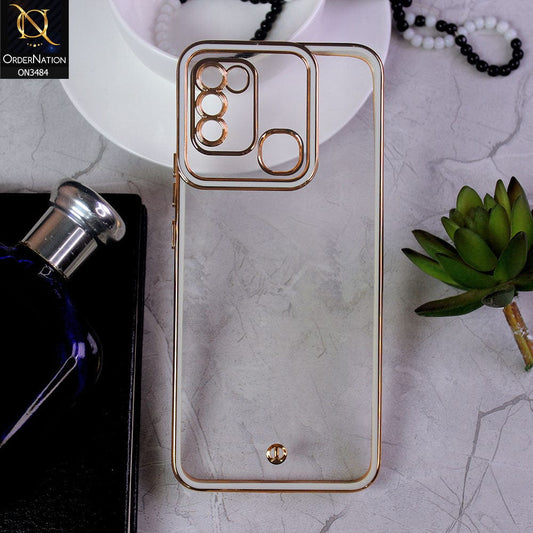 Infinix Hot 9 Play Cover - White - New Electroplated Side Borders Camera Protection Case