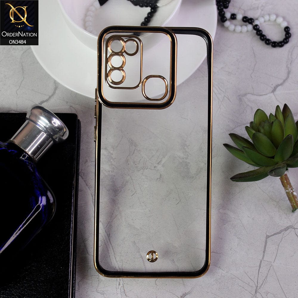 Infinix Hot 9 Play Cover - Black - New Electroplated Side Borders Camera Protection Case
