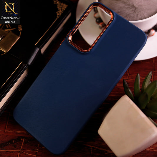 Infinix Hot 20 Cover - Blue -Electroplated Camera Border Soft Silicon Case
