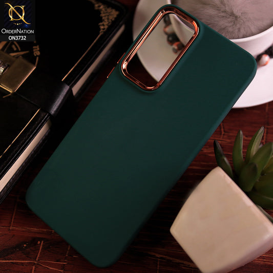 Infinix Hot 20 Cover - Green -Electroplated Camera Border Soft Silicon Case