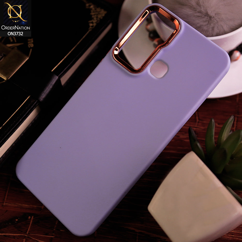 Infinix Hot 20 Play Cover - Purple -Electroplated Camera Border Soft Silicon Case