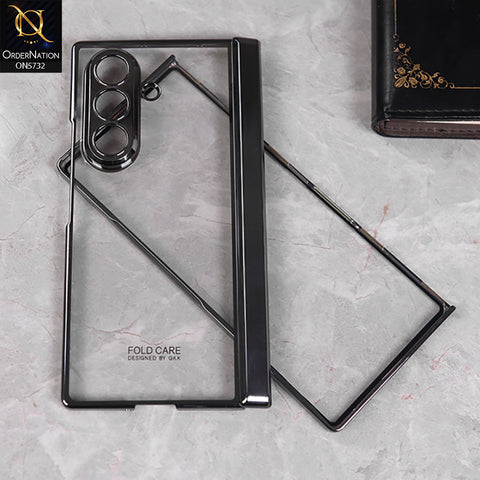 Samsung Galaxy Z Fold 7 Cover - Gray - New Luxury Hinge Plating Clear Case Designed By GKK