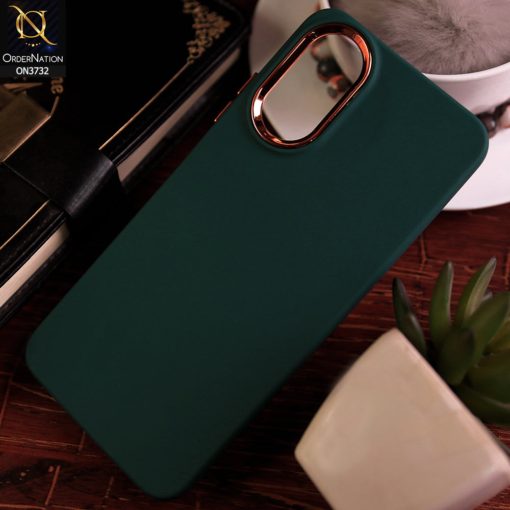 Oppo A17 Cover - Green -Electroplated Camera Border Soft Silicon Case
