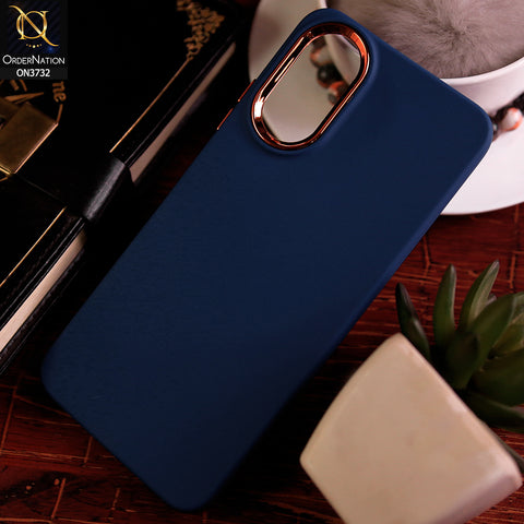 Oppo A17 Cover - Blue -Electroplated Camera Border Soft Silicon Case