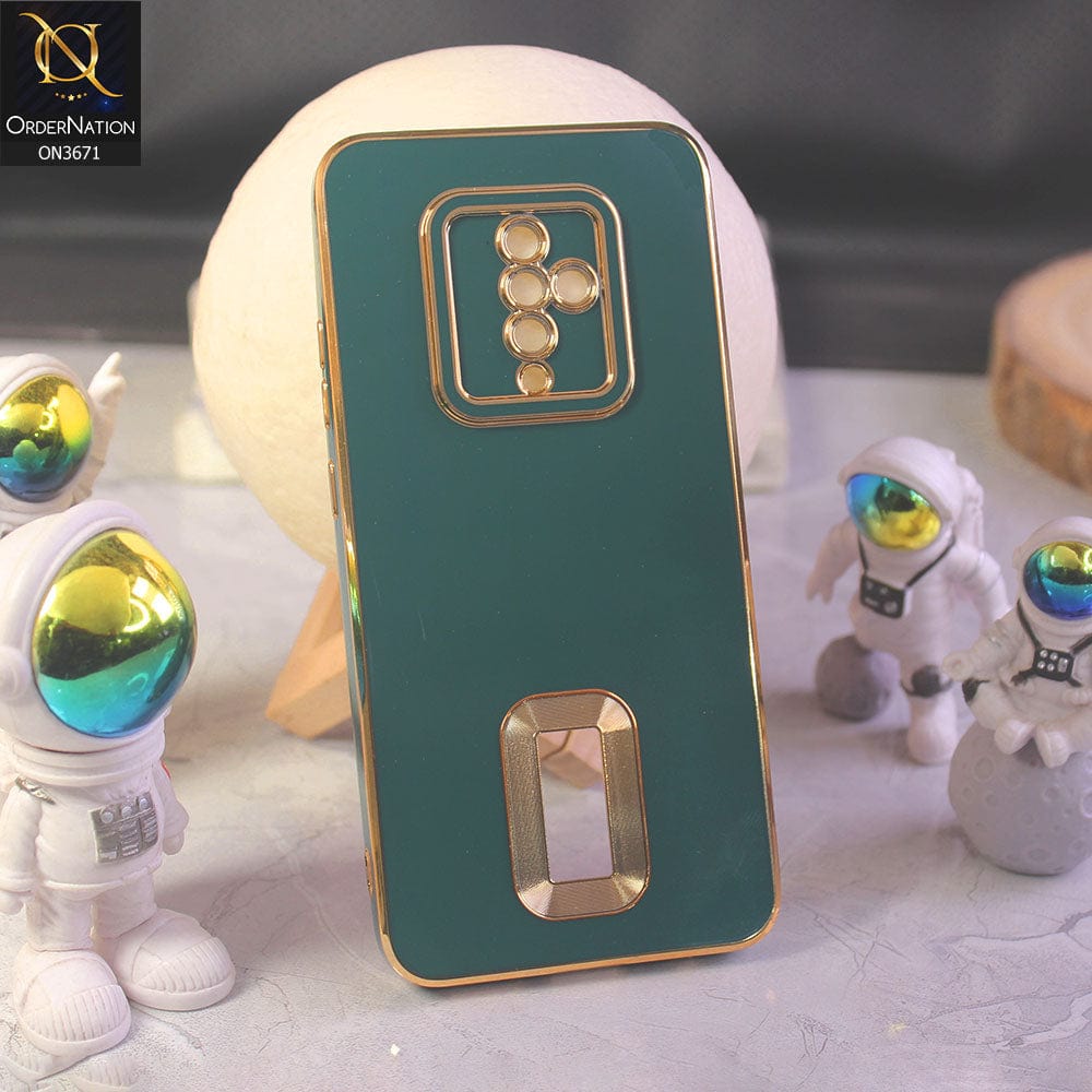 Vivo Y51 (2020 September) Cover - Green - All New Electroplating Borders With Logo Hole Protective Soft Silicon Case