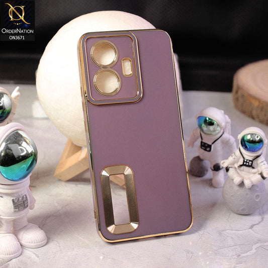 Vivo Y55 4G Cover - Mauve - All New Electroplating Borders With Logo Hole Protective Soft Silicon Case