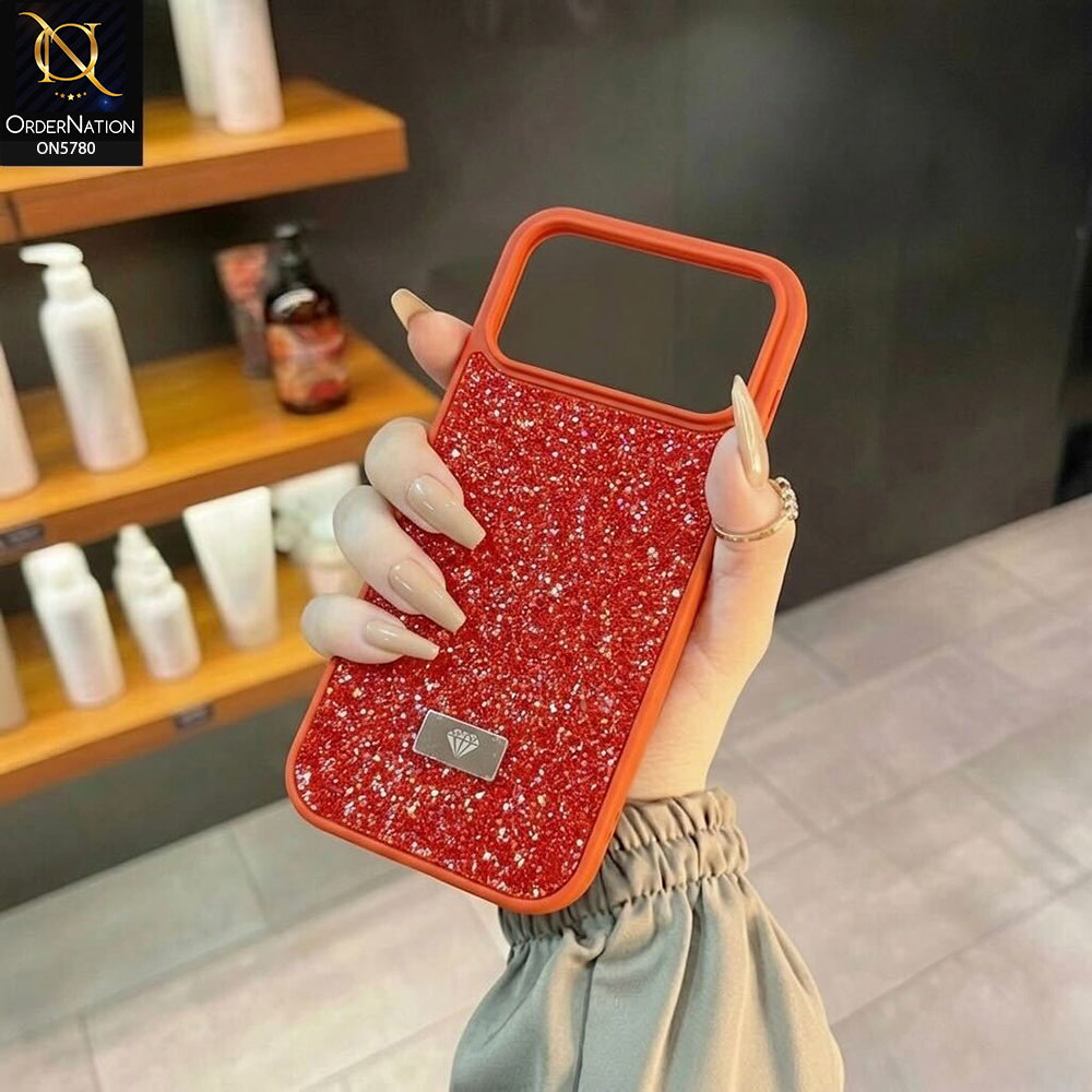 iPhone 17 Pro Max Cover - Red - Luxury Bling Rhinestones Diamond shiny Glitter Soft TPU Case