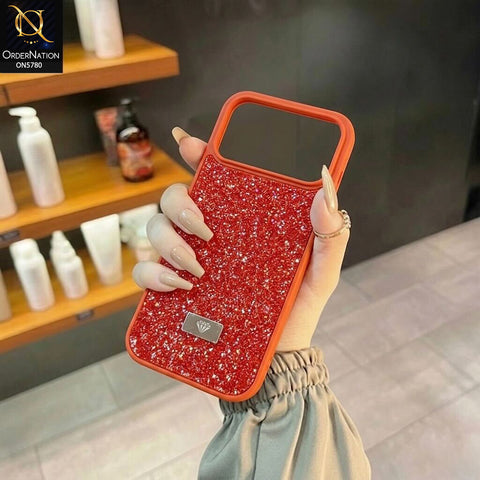 iPhone 17 Pro Max Cover - Red - Luxury Bling Rhinestones Diamond shiny Glitter Soft TPU Case