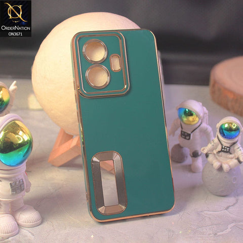 Vivo Y55 4G Cover - Green - All New Electroplating Borders With Logo Hole Protective Soft Silicon Case