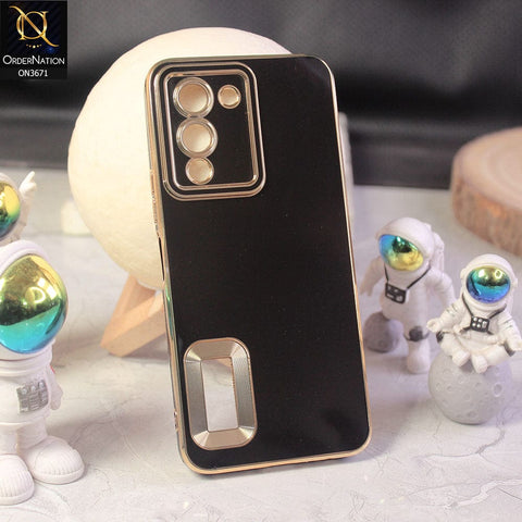 Infinix Note 12 G96 Cover - Black - All New Electroplating Borders With Logo Hole Protective Soft Silicon Case