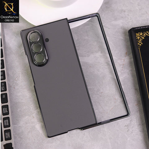 Samsung Galaxy Z Fold 7 Cover - Gray - New Luxury Plating Hinge Front Glass Protective Flim Matte Case Designed By GKK