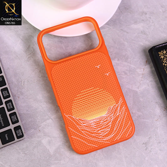 iPhone 17 Pro Max Cover - Orange - New Real Carbon Fiber Case