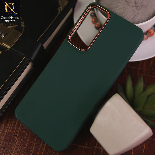 Infinix Hot 20S Cover - Green -Electroplated Camera Border Soft Silicon Case