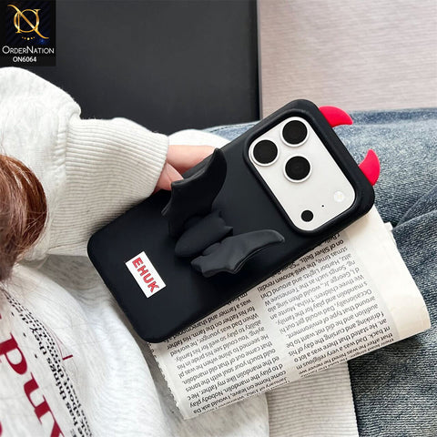 iPhone 17 Pro Max Cover - Black - Cute Devil Wing Silicone Case