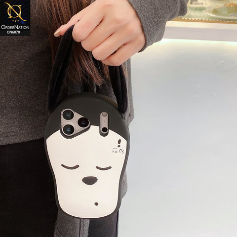 iPhone 17 Pro Max Cover - Black - Kawaii Plush Silicone Case
