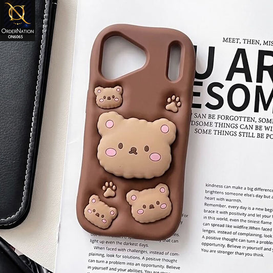 iPhone 17 Pro Max Cover - Brown - Luxury 3D Brown Silicone Case