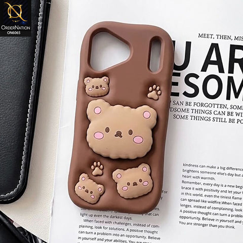 iPhone 17 Pro Max Cover - Brown - Luxury 3D Brown Silicone Case