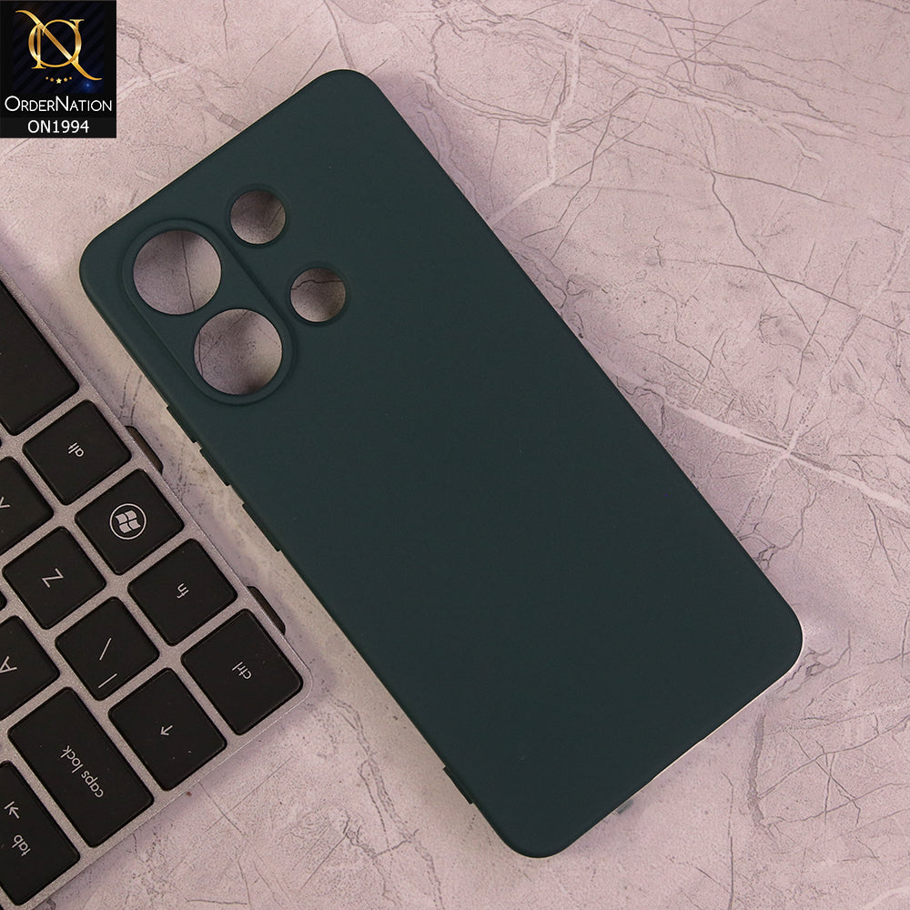 Xiaomi Redmi Note 13 Cover - Moss Green - Matte Shockproof Sillica Gel Soft Case