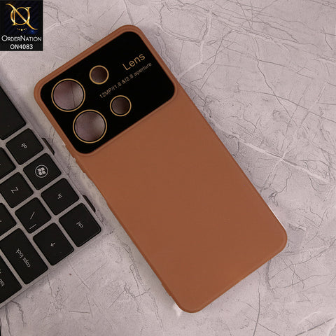 Vivo V21e - Brown - Glass Lense Ultra Camera Protection Soft Silicon Case