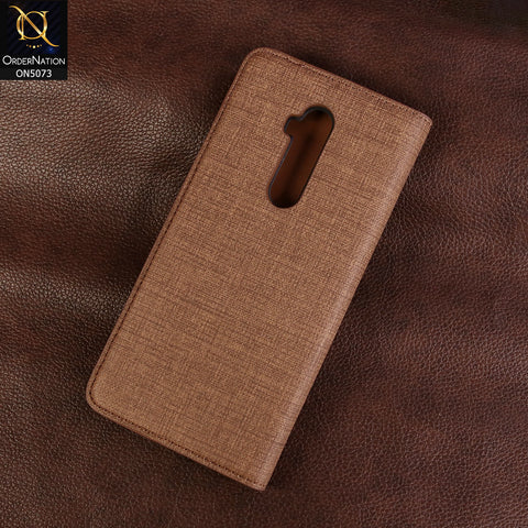 OnePlus 7T Pro - Brown - Lishen Classic Series - Premium Leather Magnatic Flip Book Case